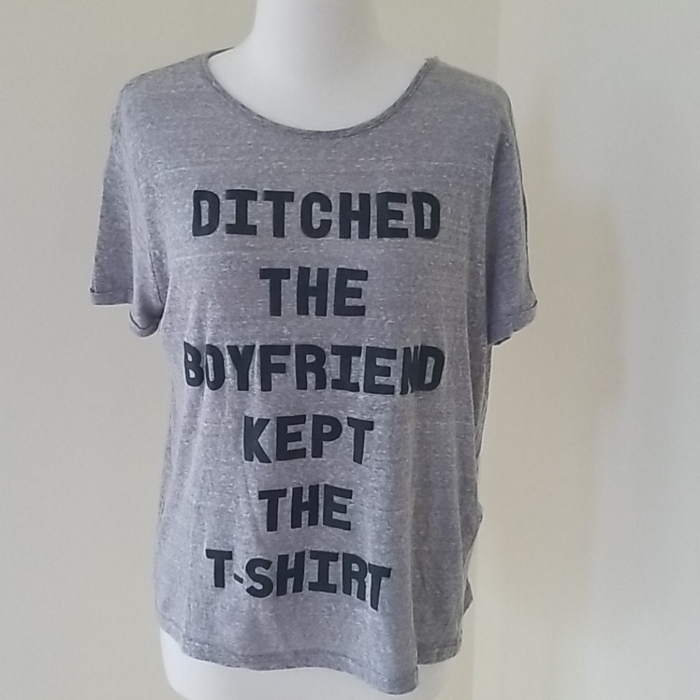 MINKPINK Size S grey short sleeve cotton blend top